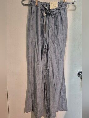 Max Studio Light Gray Striped Wide-Leg Pants Sz.XS NWT